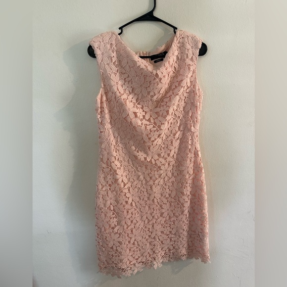 Lauren Ralph Lauren Blush Lace Midi Dress - Picture 1 of 3